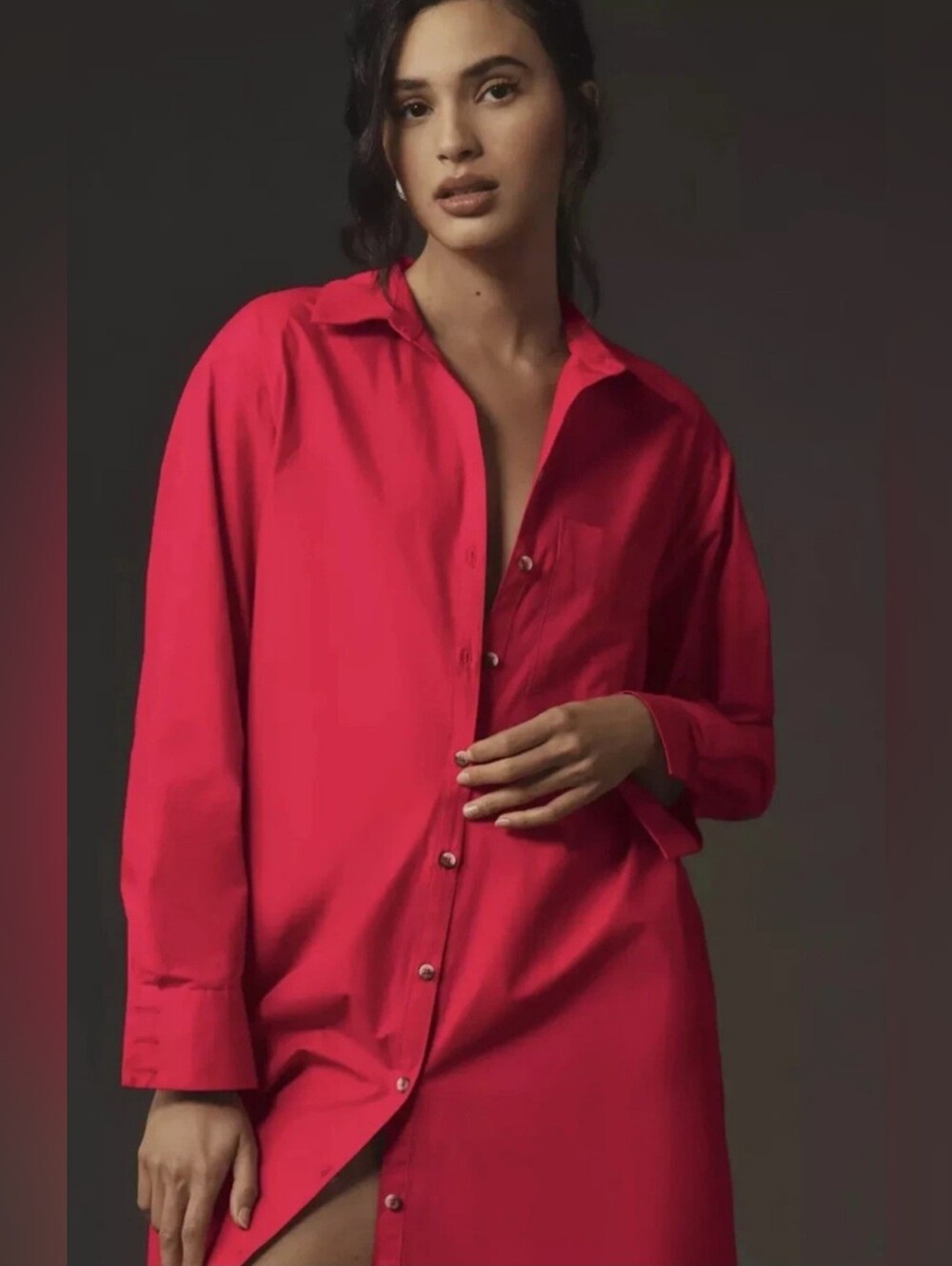 The Soren Long-Sleeve Shirt Dress by Maeve from Anthropologie. - Picture 3 of 9